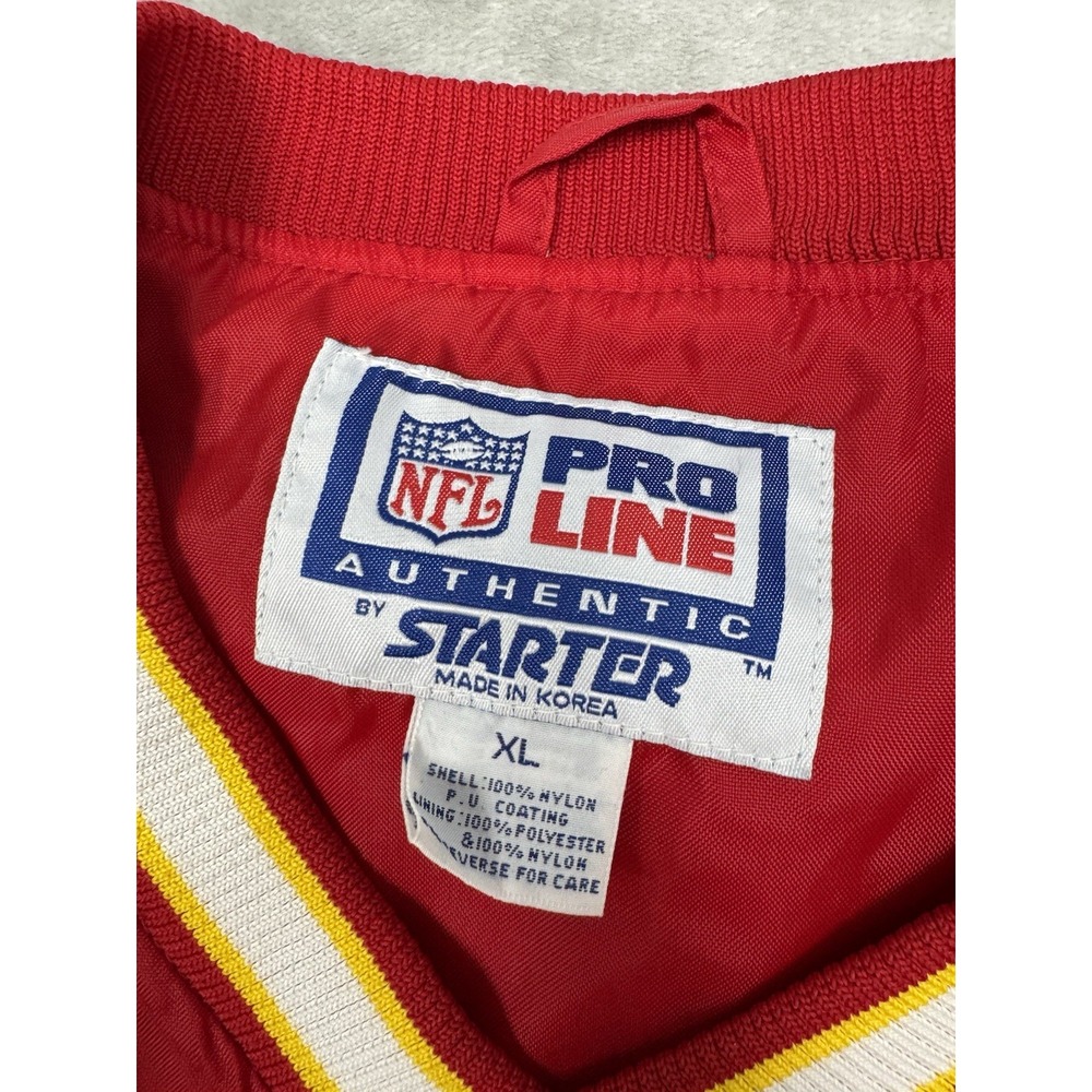 Vintage Y2K Kansas City Chiefs Windbreaker Mens XL Red Pullover Jacket Pro Line - Picture 4 of 9